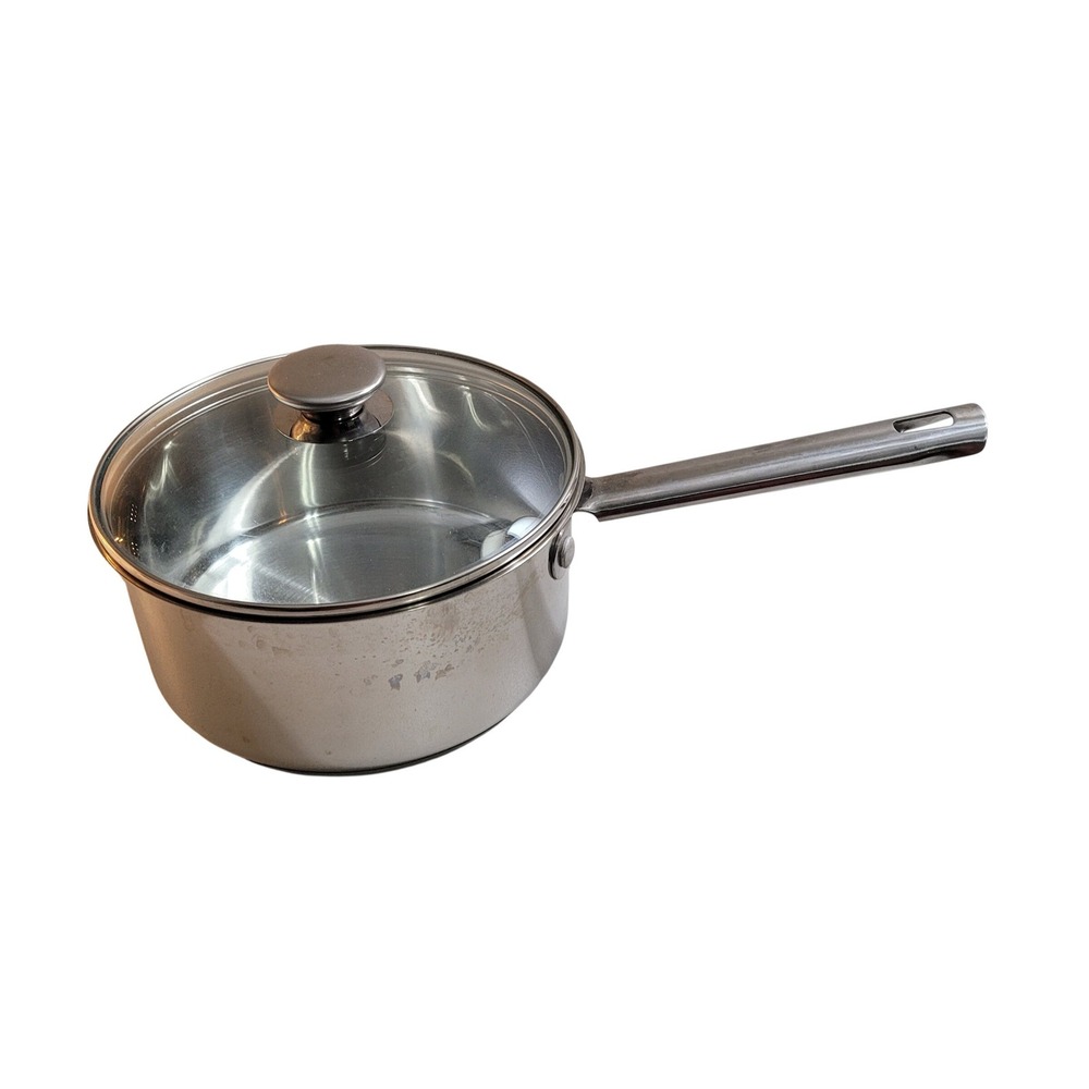 Wolfgang Puck 3qt Saucepan 18-10 Stainless Steel Silver Good With Glass Lid 0108